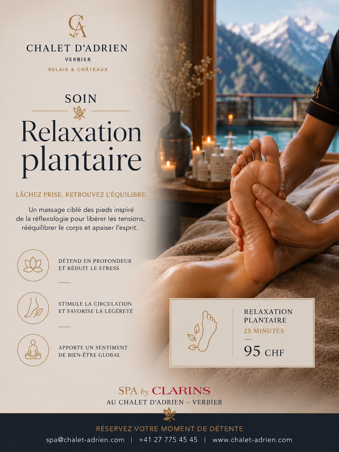 Relaxation plantaire au Spa du Chalet d'Adrien